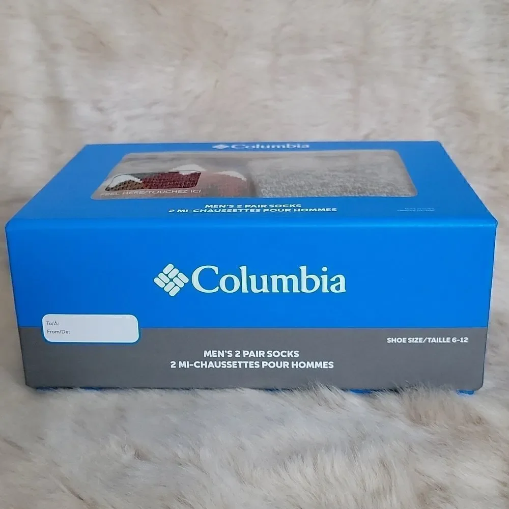 COLUMBIA MEN'S WINTER THEME SOCKS, NEW IN BOX!